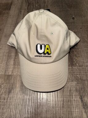 Under Armour Cream Baseball Cap with Two-Tone UA Logo